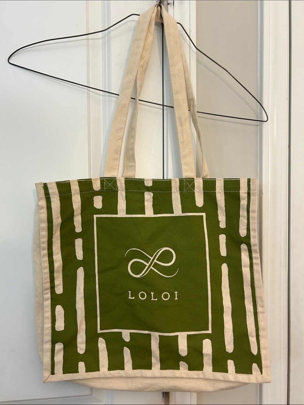 Loloi Green Canvas Tote Bag
